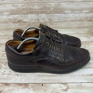 ECCO Fusion Brown Leather Moc Toe Oxford Derby Casual Shoes Men's EU Size 45